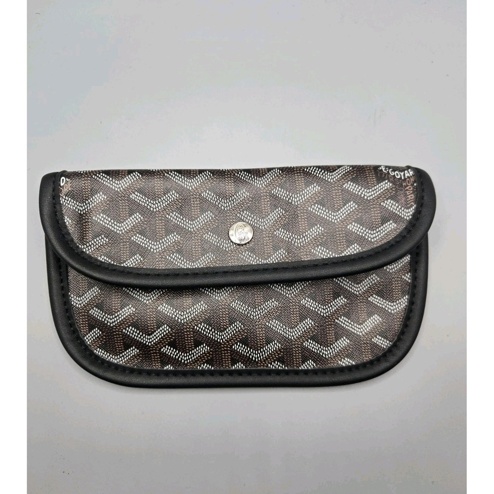 Goyard Goyardine Snap Pouch Case - Black/Tan - D-Ring Attachment